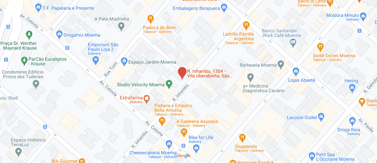 Localização da clinica marcada no mapa